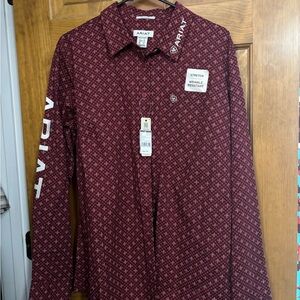 Ariat Women's Burgundy Patterned Button Down Shirt